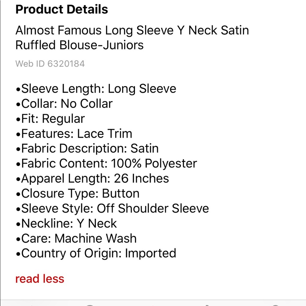 RELISTED Almost famous juniors satin ruffle Blouse - Picture 3 of 4